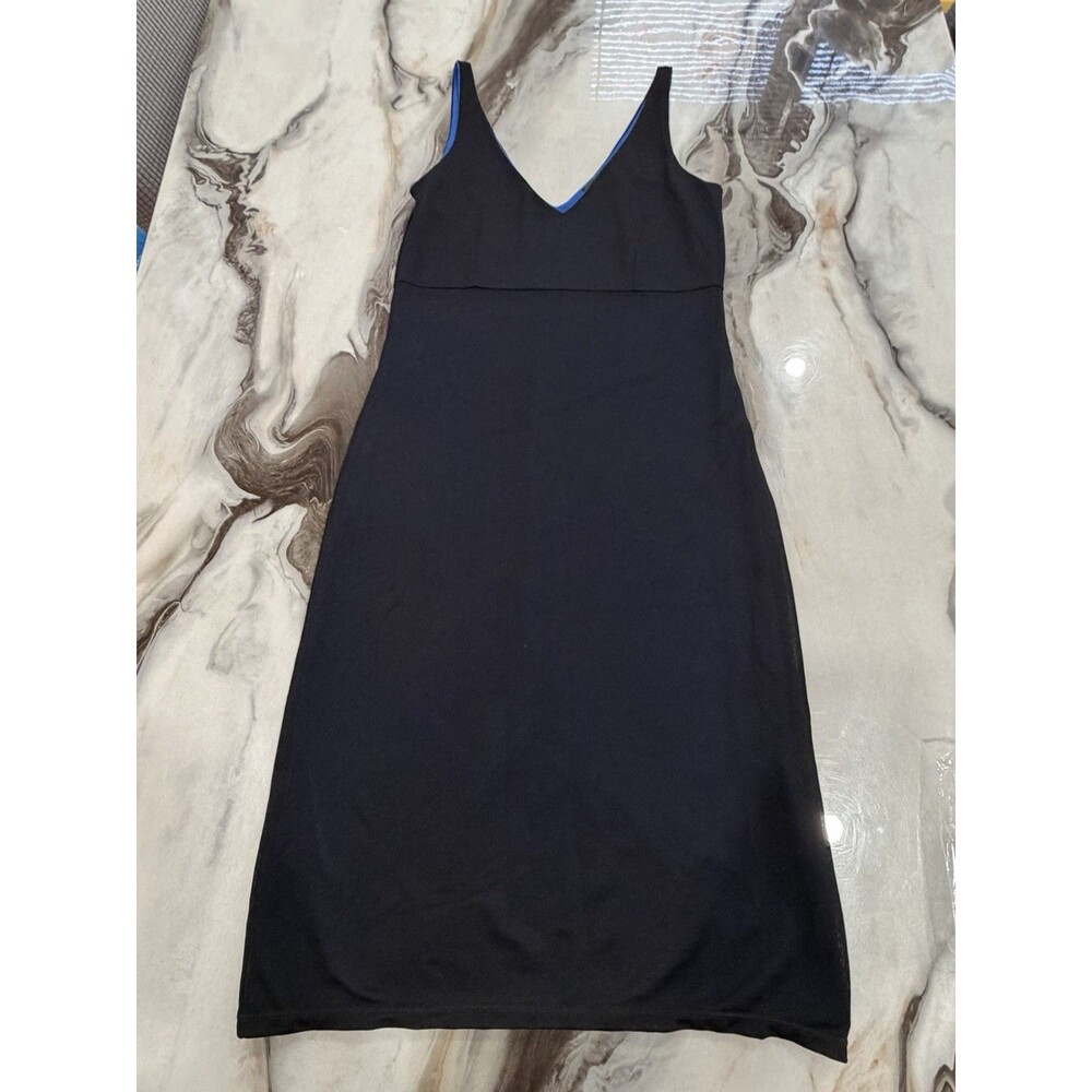 Vintage 90s/Y2K Ralph Lauren Mesh Midi Dress with Electric Blue Lining. Size XS